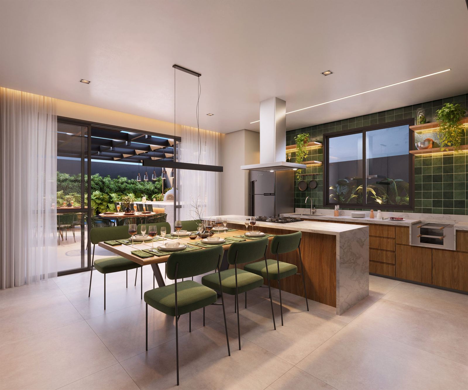 Espaço gourmet para receber